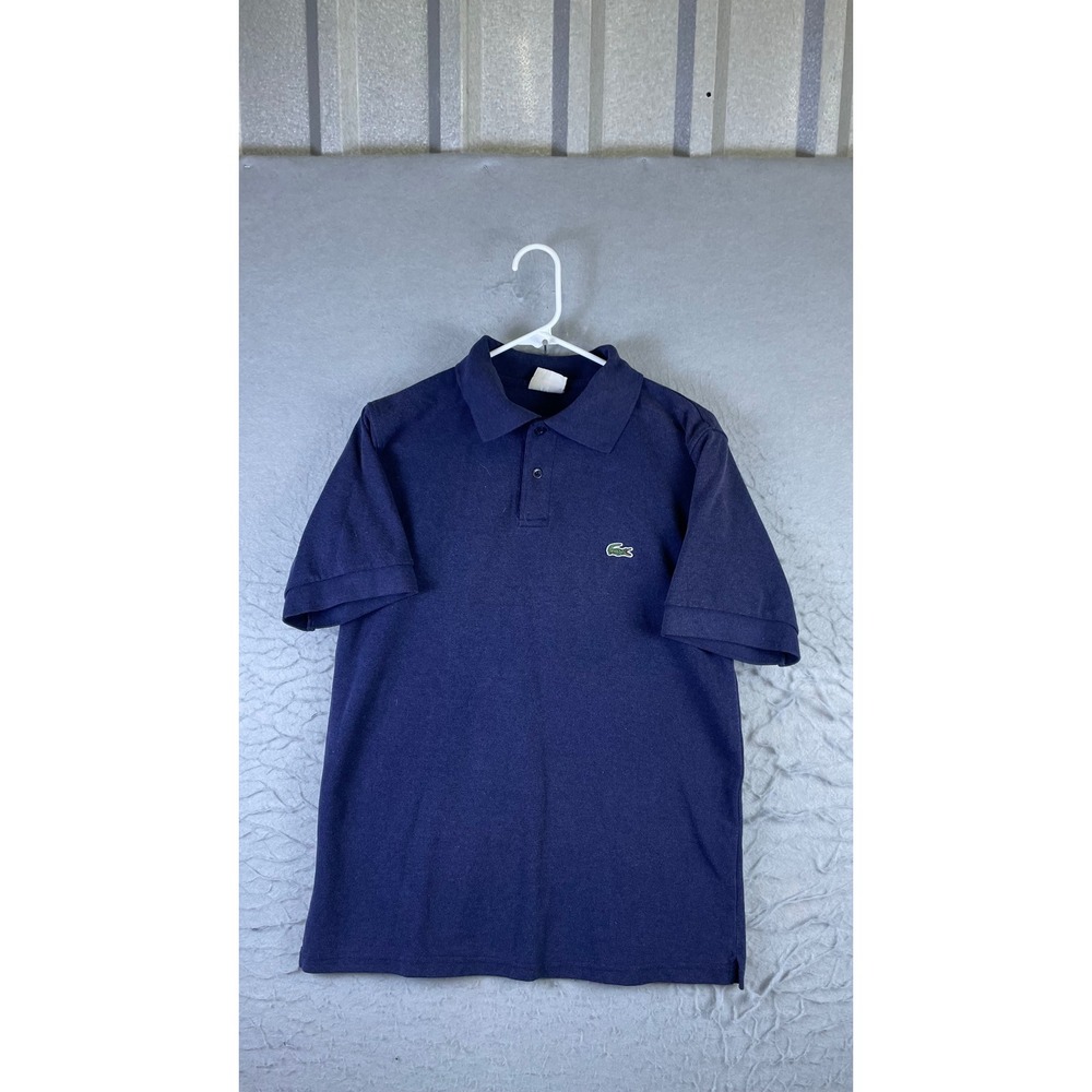 Lacoste Polo Shirt Mens 4 Navy Blue Excellent Short Sleeve Pique Logo